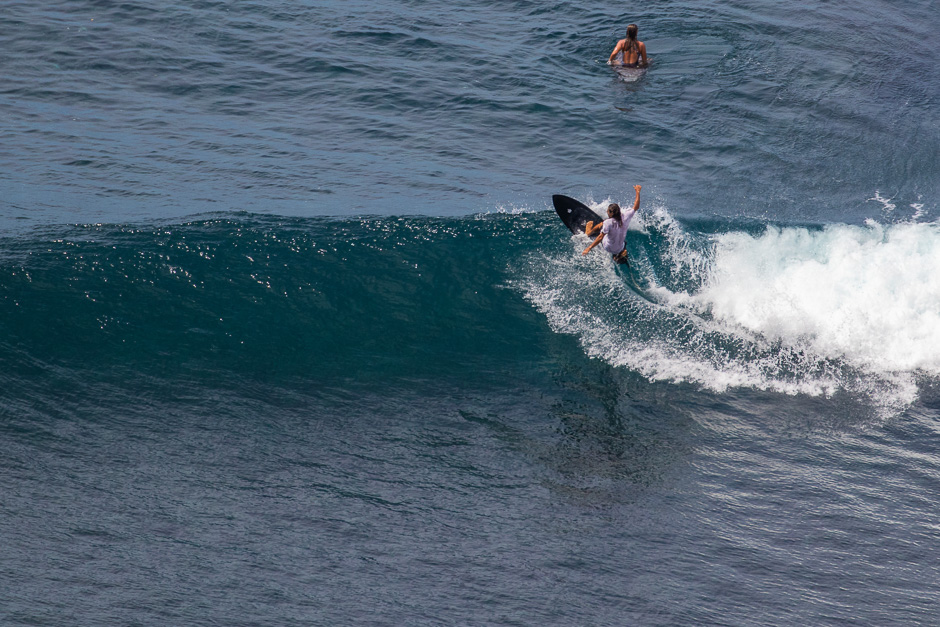 Surfer doing a turn at Nyang Nyang.