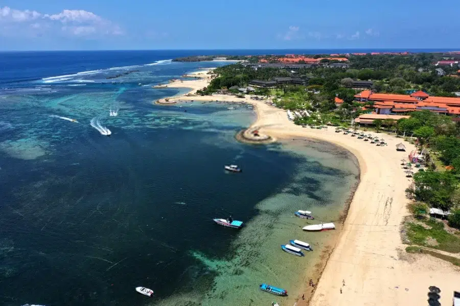 Drone shot of Benoa beach