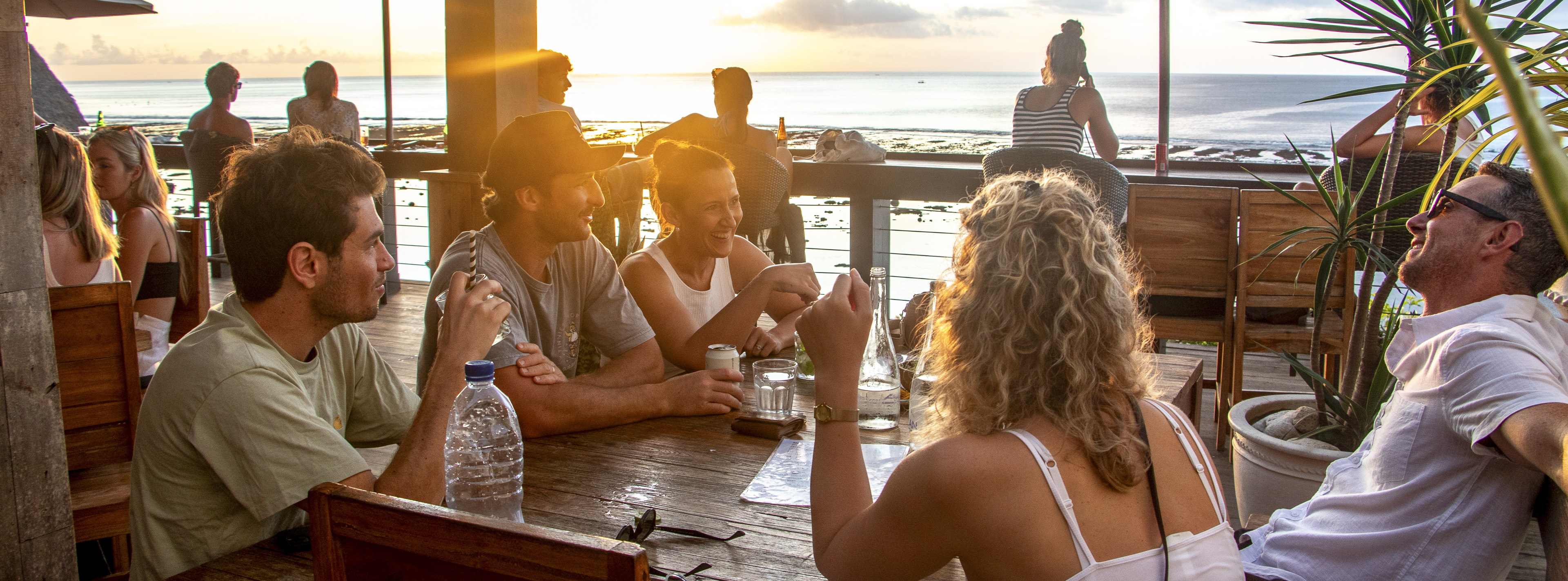 Guests enjoying a sunset.