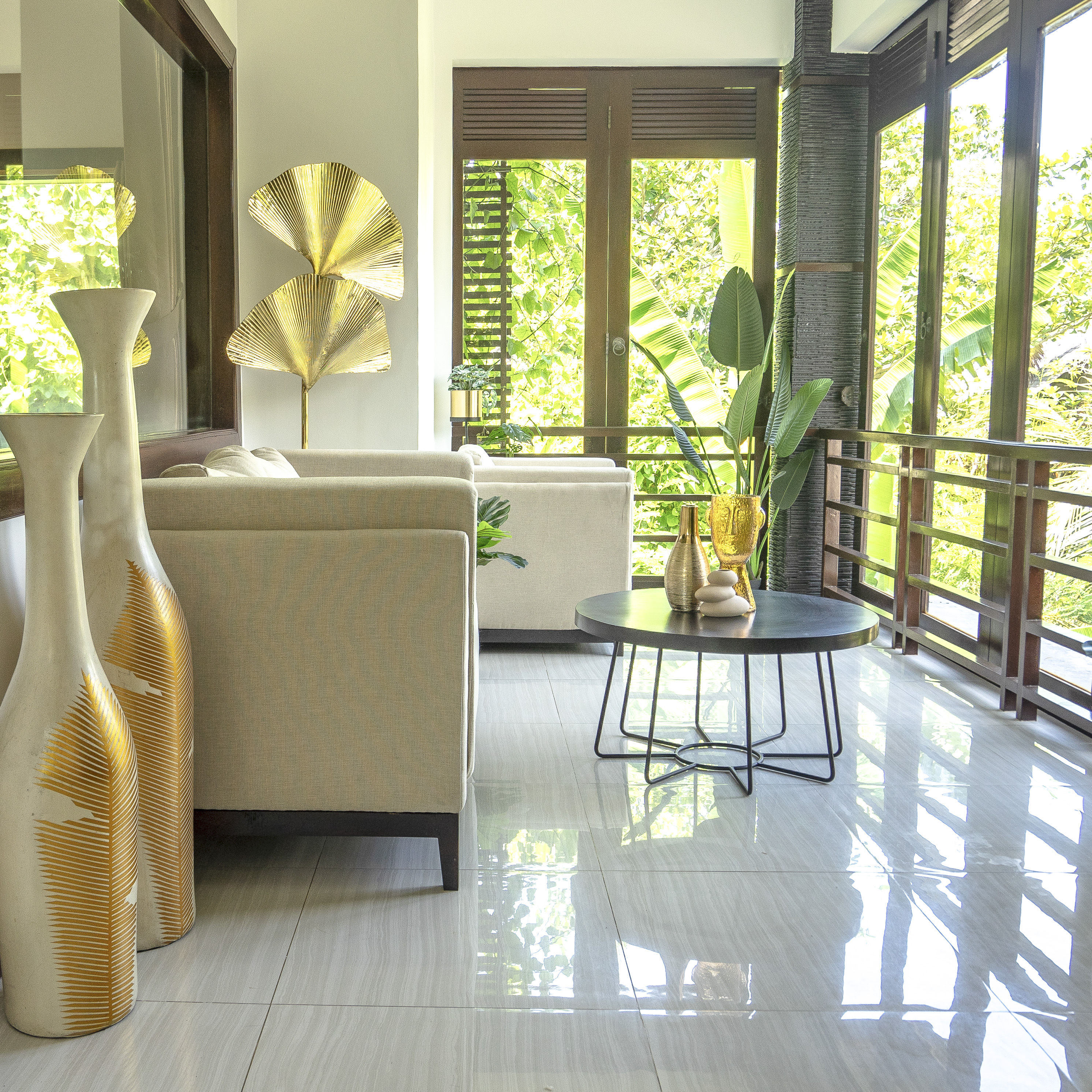 Living room at Padang Padang Surf Camp.