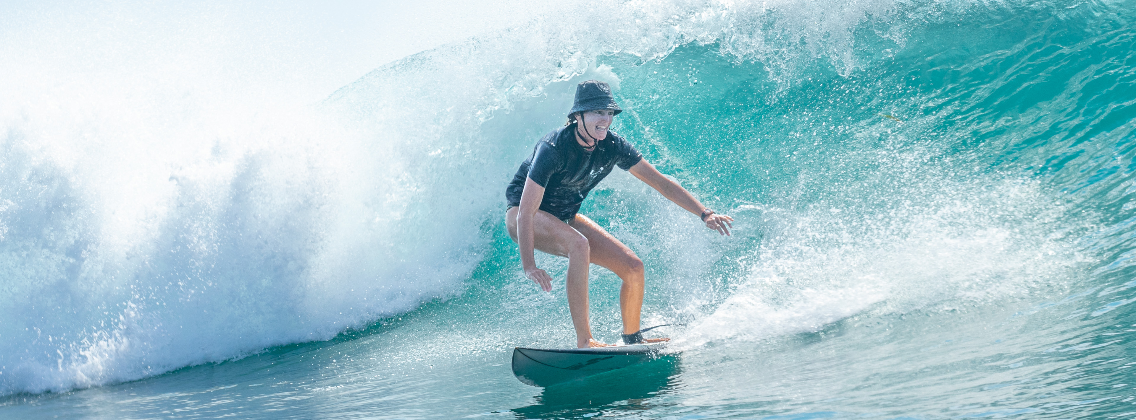 Surfer on a wave at Benoa.