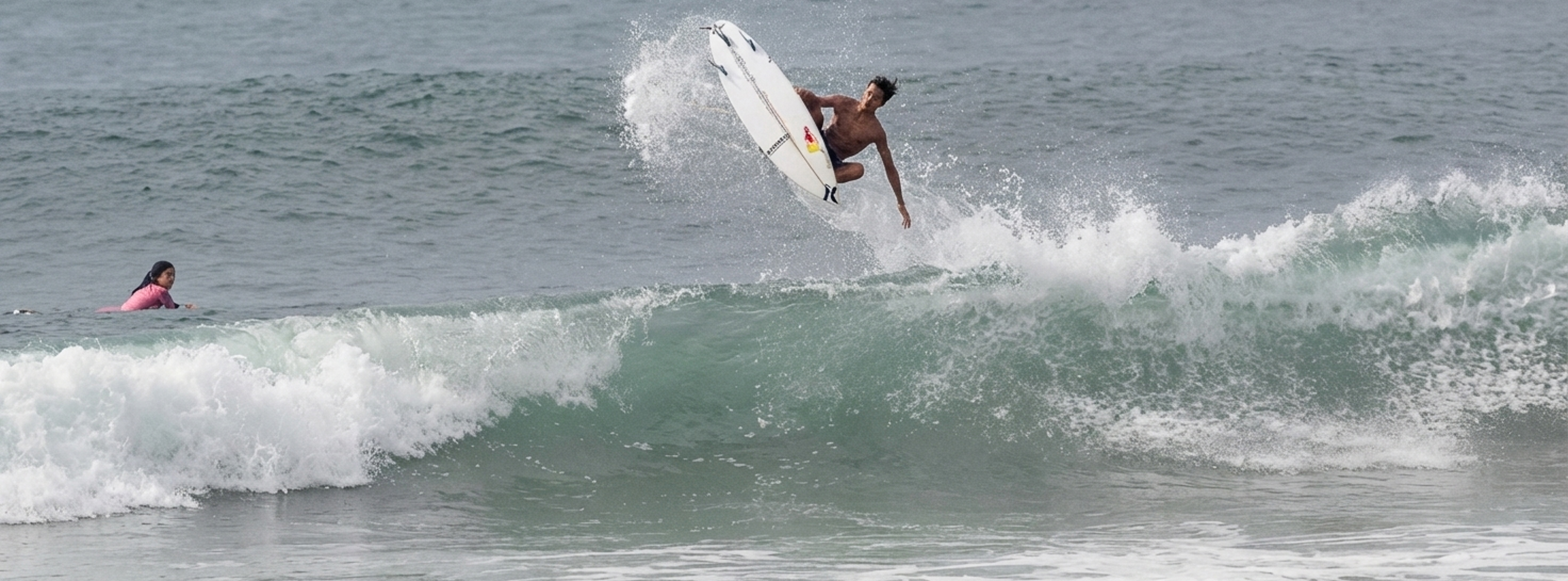Surfer doing an air at Carparks.