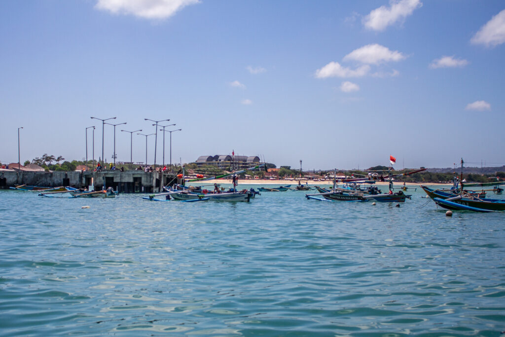 Local boats at Pantai Kedonganan.