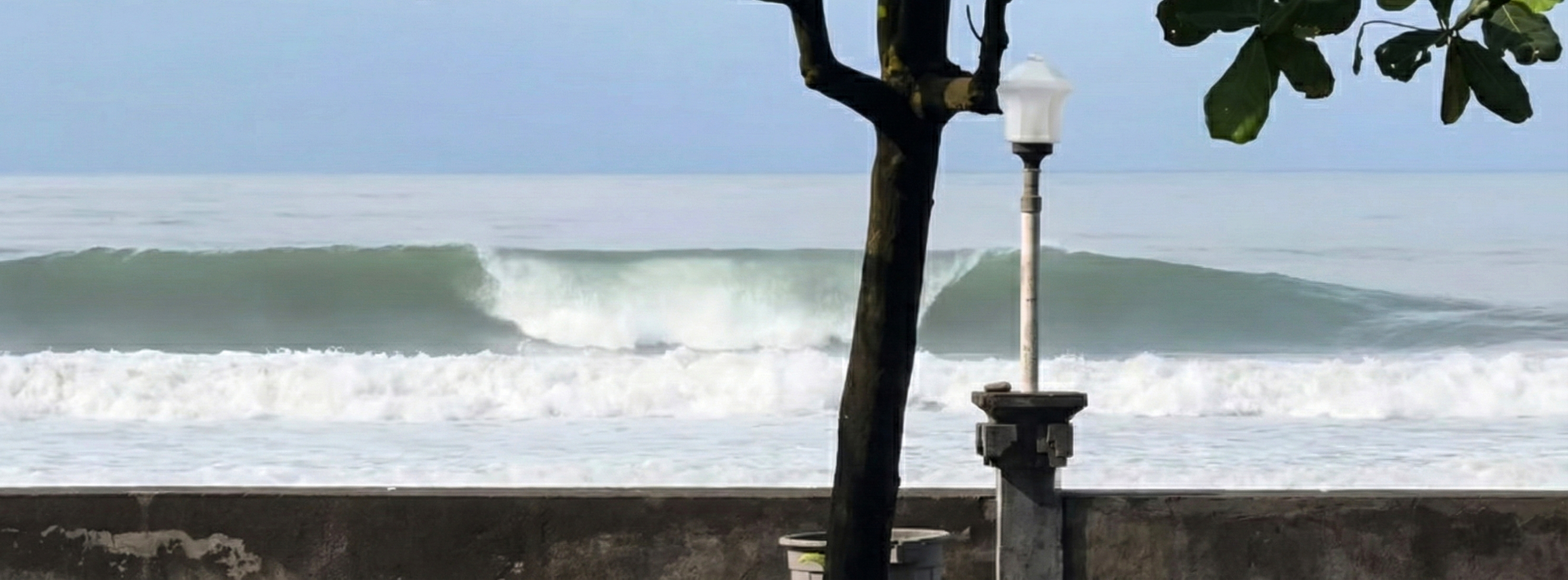 A pumping left in front of the car park at Yeh Gangga.