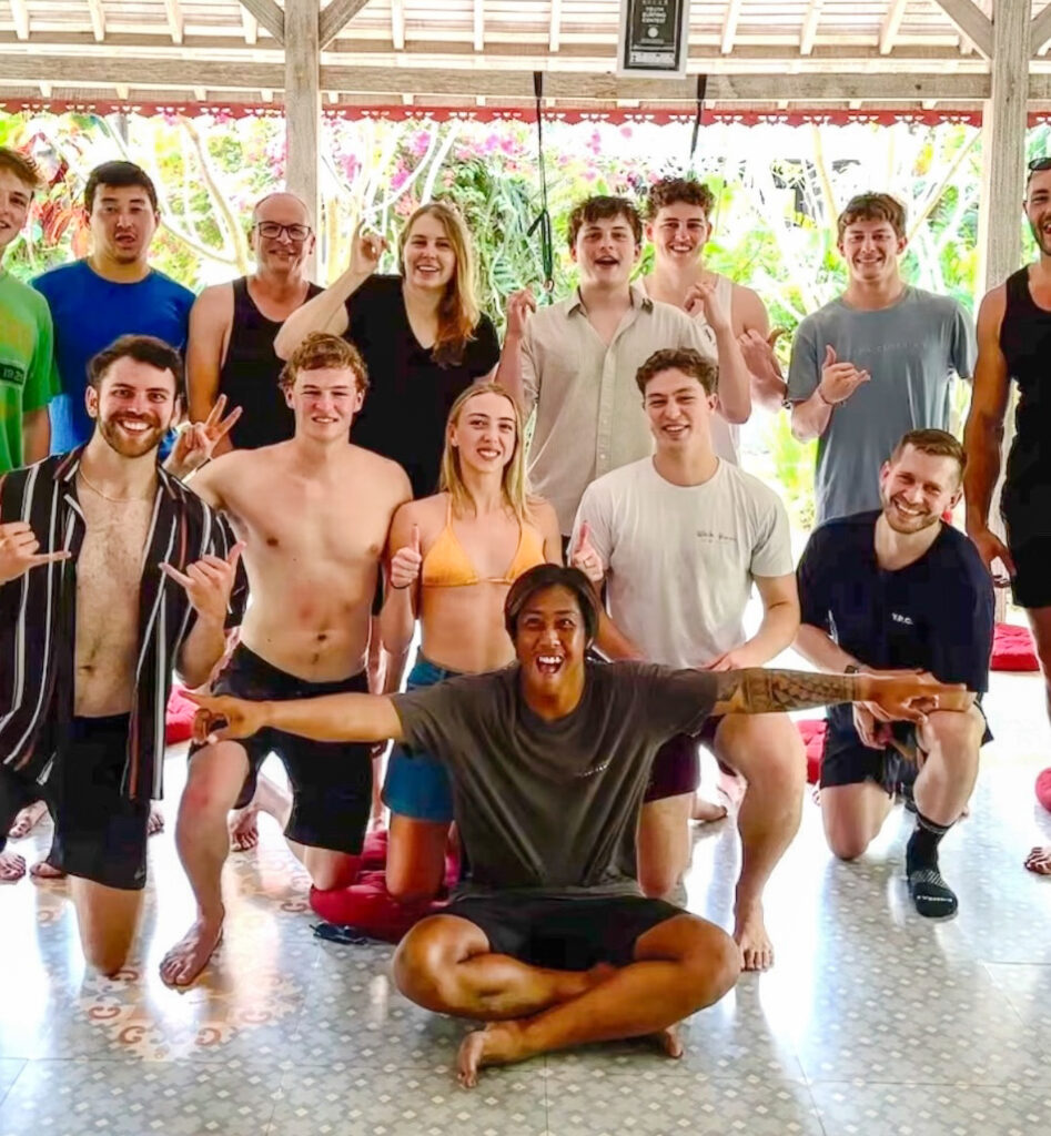 Jerry with a group of students.