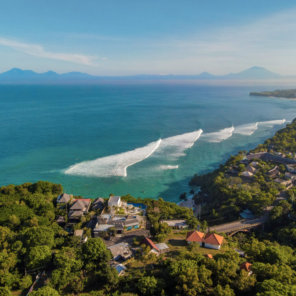 Overhead shot at Padang Padang.
